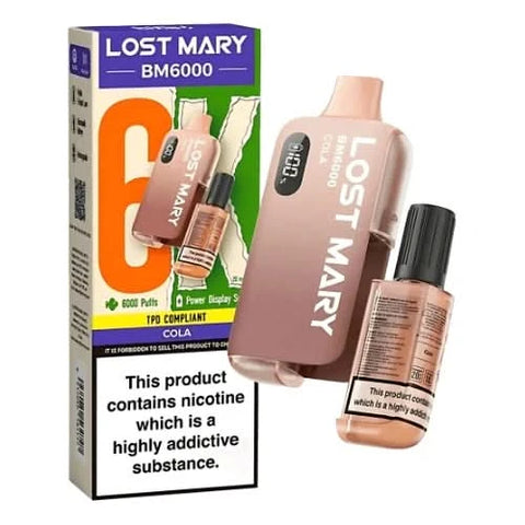 Lost Mary BM6000 Disposable Vape Kit Box of 5, Cola