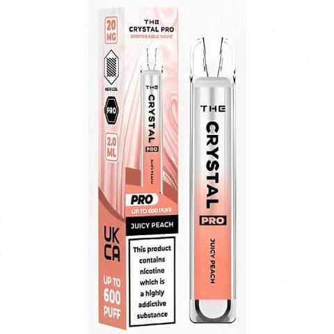 The Crystal Pro Bar 600 Disposable Vape Device - Juicy Peach