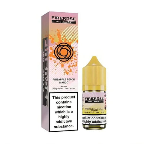 Firerose 5000 Nic Salt E Liquid 10ml, Pineapple Peach Mango