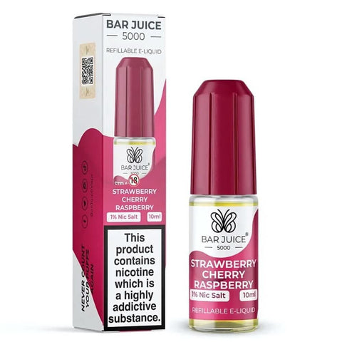 Bar Juice 5000 Nic Salt 10ml , Strawberry Cherry Raspberry