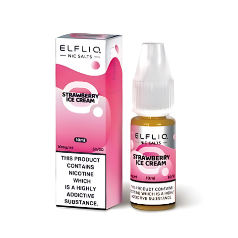 Elf Bar Elf Liq 10ml Nic Salt E Liquid 1 X PIECE,  Strawberry Ice Cream