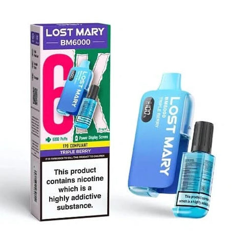 Lost Mary BM6000 Disposable Vape Kit Box of 5, Triple Berry