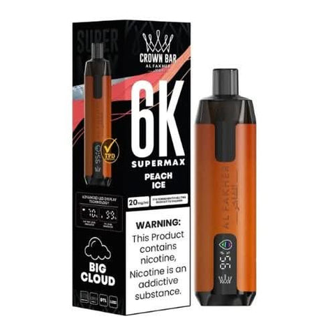 Al Fakher Supermax 6000 Disposable Vape  - Peach Ice