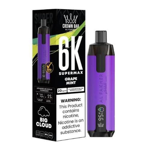 Al Fakher Supermax 6000 Disposable Vape  - Grape Mint