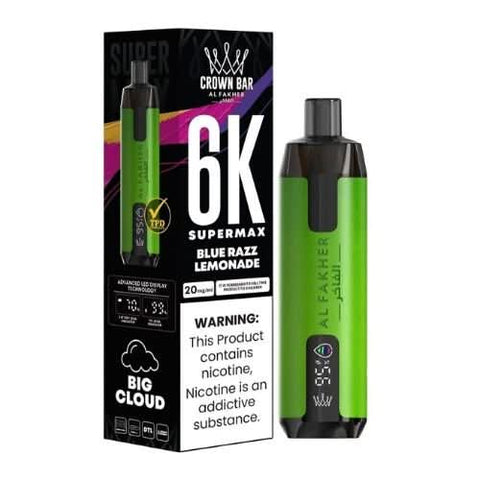 Al Fakher Supermax 6000 Disposable Vape  - Blue Razz Lemonade