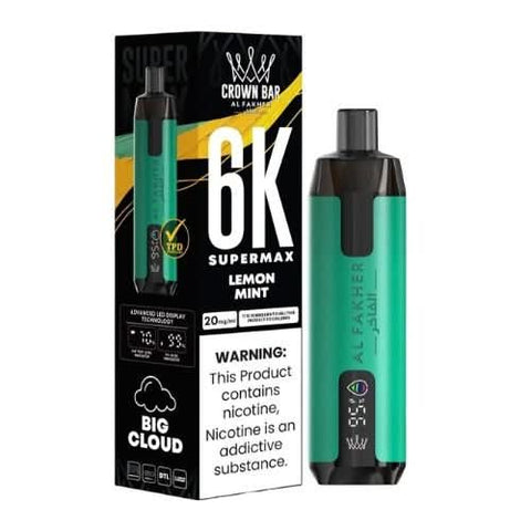 Al Fakher Supermax 6000 Disposable Vape  - Lemon Mint