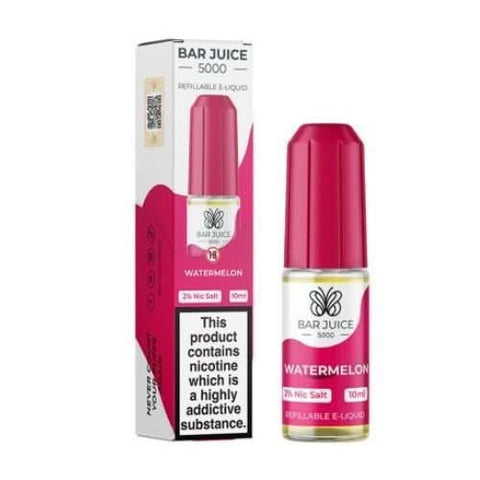 Bar Juice 5000 10ml Nic Salt E - Liquid - Pack of 10 | 5MG,15MG - Eliquid Base - Watermelon Strawberry Kiwi