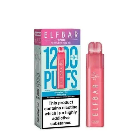 Elf Bar 1200 2 - in - 1 Prefilled Pod Vape Kit - Eliquid Base - Red Edition