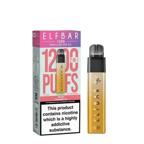 Elf Bar 1200 2 - in - 1 Prefilled Pod Vape Kit - Eliquid Base - Yellow Edition