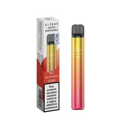 Elfbar 600 V2 Disposable Vape Device - Eliquid Base - Pink Grapefruit