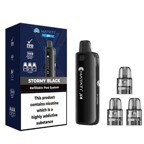 Hayati X4 Refillable Pod Vape Kit -Stormy Black