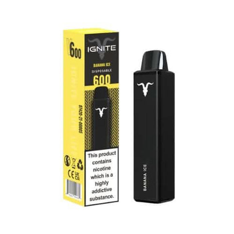 Ignite V600 Disposable Vape Device, Eliquid Base, Banana Ice