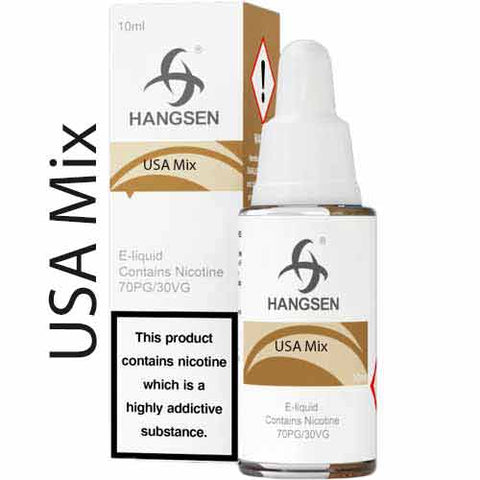 Pack of 10 Hangsen 10ml E - Liquid - Eliquid Base - USA Mix