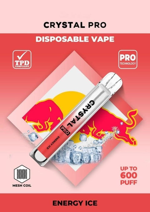 The Crystal Pro Bar 600 Disposable Vape  20MG - Energy Ice