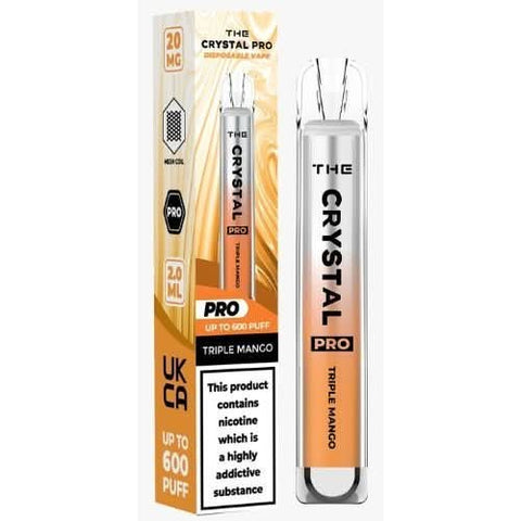 The Crystal Pro Bar 600 Disposable Vape  20MG - Triple Mango