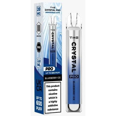 The Crystal Pro Bar 600 Disposable Vape  20MG - Blueberry Ice