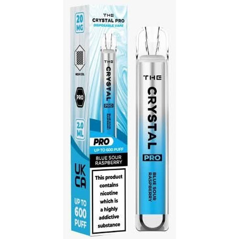 The Crystal Pro Bar 600 Disposable Vape  20MG- Blue Sour Raspberry