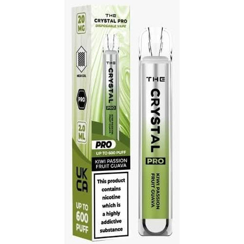 The Crystal Pro Bar 600 Disposable Vape  20MG - Kiwi Passion Fruit Guava