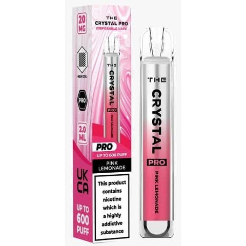 The Crystal Pro Bar 600 Disposable Vape  20MG - Pink Lemonade