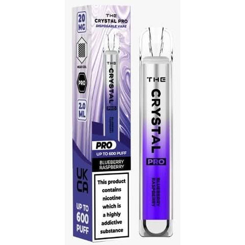 The Crystal Pro Bar 600 Disposable Vape  20MG  - Blueberry Raspberry