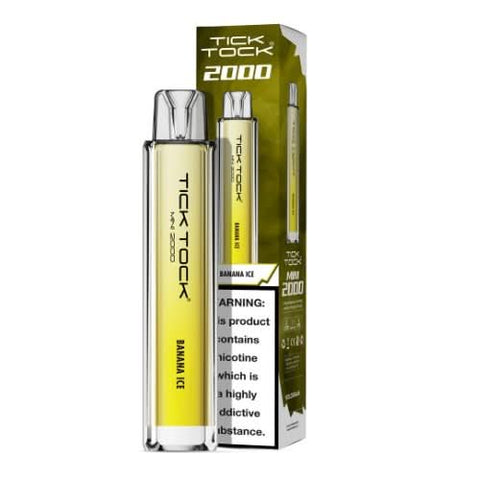 Tick Tock Mini 2000 Puffs Disposable Vape Device-20MG  - Banana Ice