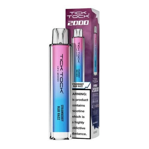 Tick Tock Mini 2000 Puffs Disposable Vape Device-20MG  - Strawberry Blue Razz