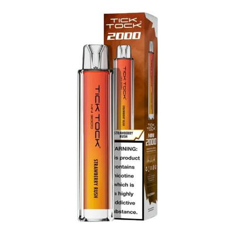 Tick Tock Mini 2000 Puffs Disposable Vape Device-20MG - Strawberry Rush