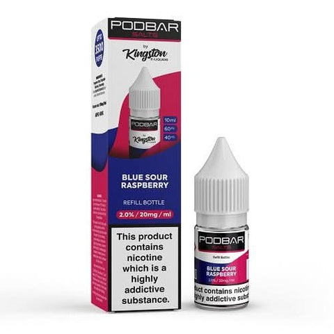 Kingston Podbar nic salt 10ml - Pack of 10 -Blue Sour Raspberry