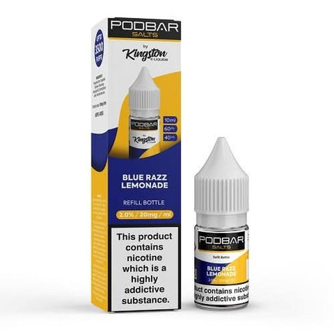 Kingston Podbar nic salt 10ml - Pack of 10 -Blue Razz Lemonade