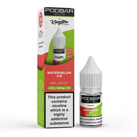 Kingston Podbar nic salt 10ml - Pack of 10 -Watermelon Ice