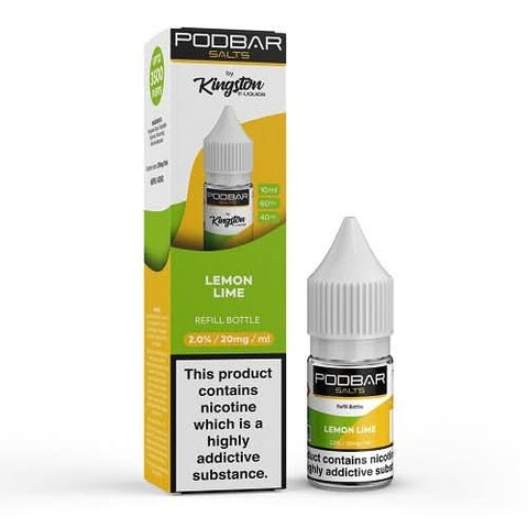 Kingston Podbar nic salt 10ml - Pack of 10  -Lemon Lime