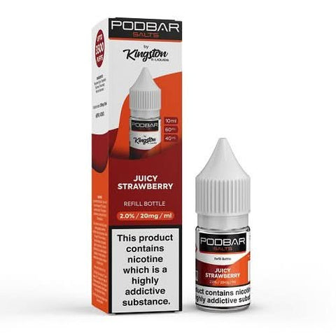 Kingston Podbar nic salt 10ml - Pack of 10 -Juicy Strawberry